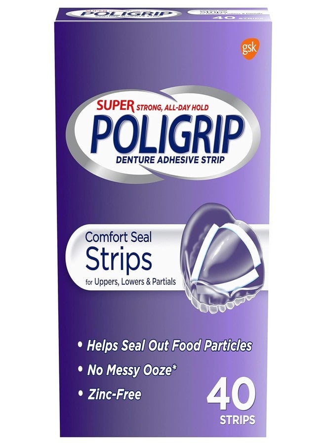 Poligrip Super Poligrip Denture Adhesive Comfort Seal Strips-40 ct (Pack of 3) - Image 1